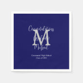 Partei für den Mit Monogramm Unterricht in Navy Bl Serviette (Vorderseite)