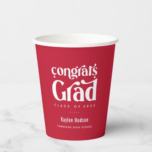 Partei für den Retro-Typ Pappbecher (Vorderseite)