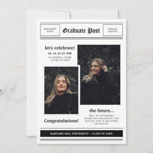 Partei für die Absolventen von Fotosammlungen in Z Ankündigung (Rückseite)