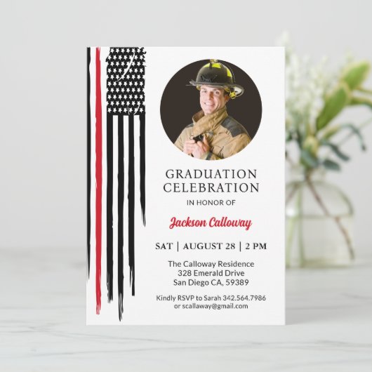 Partei für die Ausbildung von Feuerwehrleuten in d Einladung (Stehend Vorderseite)