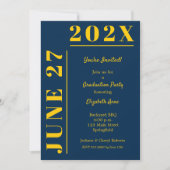 Partei für die gelbe und blaue Graduierung Einladung (Vorderseite)