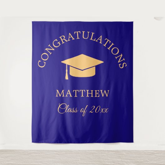 Partei für die gelbe und blaue Graduierung Wandteppich (Vorderseite)