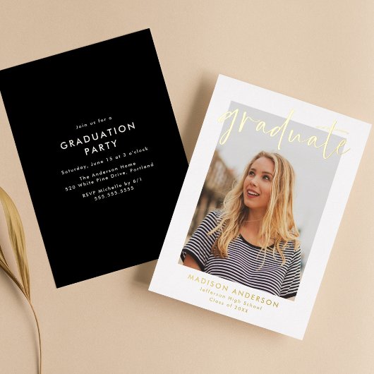 Partei für die Graduation von handgeschriebenem Sk Folieneinladung