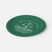 Partei für die Graduierung von Custom Green White  Pappteller (Schrägansicht)
