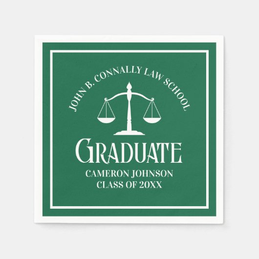 Partei für die Graduierung von Custom Green White  Serviette (Vorderseite)