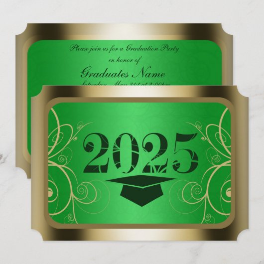 Partei für die grüne und goldene Bildgebung Einladung (Vorne/Hinten)