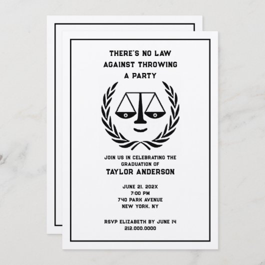 Partei für die juristische Ausbildung Einladung (Vorne/Hinten)