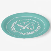 Partei für die juristische Ausbildung Pappteller (Schrägansicht)