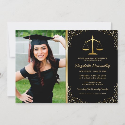 Partei für die juristische Foto-Graduierung Einladung (Vorderseite)