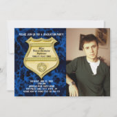 Partei für die Polizeischulung bei Blaumarmor-Foto Einladung (Vorderseite)