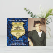 Partei für die Polizeischulung bei Blaumarmor-Foto Einladung (Stehend Vorderseite)