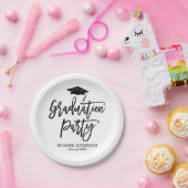 Partei für die schwarze und weiße moderne Skripter Pappteller (Party)