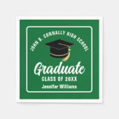 Partei für grüne, weiße Graduate Custom Graduate Serviette (Vorderseite)
