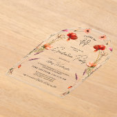 Partei für hübsche Wildblumen Acryleinladungen (Ablage )