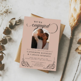 Partei für kalligraphisches Engagement in Beige un Einladung