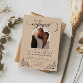 Partei für kalligraphisches Engagement in Beige un Einladung