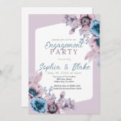 Partei für Lila Blumenbezug und Lila Blumenbezug Einladung (Vorne/Hinten)