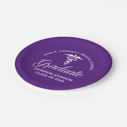 Partei für Lila Medizin Pappteller (Schrägansicht)