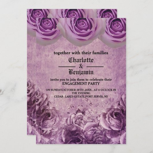 Partei für Lila Rose Einladung (Vorne/Hinten)