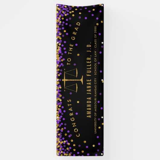 Partei für lila- und Goldbanner-Rechtsanwaltsschul Banner (Vertikal)