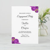 Partei für lila und goldene Zusammenarbeit Einladung (Stehend Vorderseite)