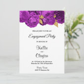 Partei für lila und goldene Zusammenarbeit Einladung (Stehend Vorderseite)