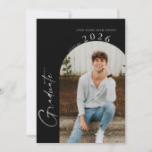 Partei für Minimalistisches Foto in Schwarz und We Einladung (Vorderseite)