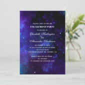 Partei für Raumfahrt. Nachtsterne. Moderne Marine Einladung (Stehend Vorderseite)