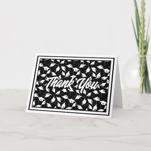 Partei für Schwarz-Weiß-Abitur Vielen Dank Anmerku Dankeskarte (Vorderseite)