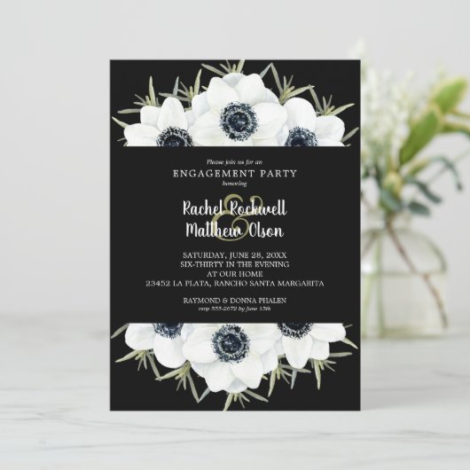 Partei für Schwarz-Weiß-Engagement Einladung (Stehend Vorderseite)