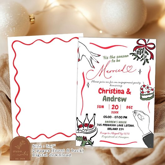 Partei für Verheiratetes Engagement im Weihnachtsh Einladung