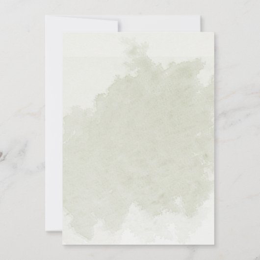 Partei "Sage Green Blätter White Floral Graduation Einladung (Rückseite)