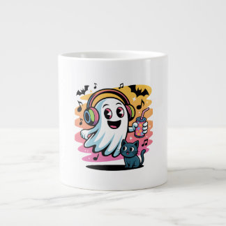 Partgeist mit süßer Halloween-Cartoon-Katze Jumbo-Tasse