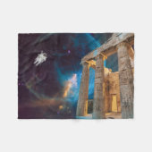 Parthenon Acropolis Griechenland trifft Raumfahrt Fleecedecke (Vorderseite (Horizontal))