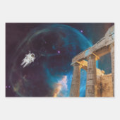 Parthenon Acropolis Griechenland trifft Raumfahrt Geschenkpapier Set (Vorderseite 2)