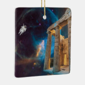 Parthenon Acropolis Griechenland trifft Raumfahrt Keramikornament (Rechts)