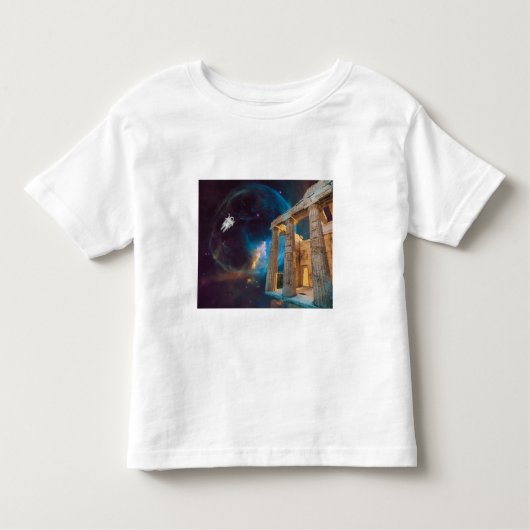 Parthenon Acropolis Griechenland trifft Raumfahrt Kleinkind T-shirt (Vorderseite)