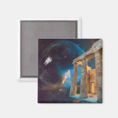 Parthenon Acropolis Griechenland trifft Raumfahrt Magnet (Vorderseite/Rückseite)