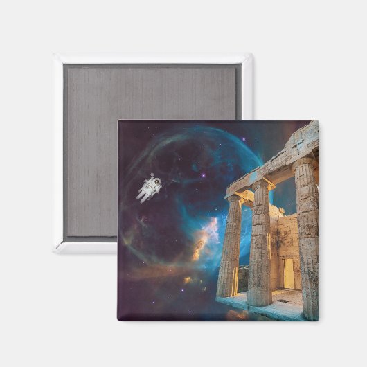 Parthenon Acropolis Griechenland trifft Raumfahrt Magnet (Vorderseite/Rückseite)