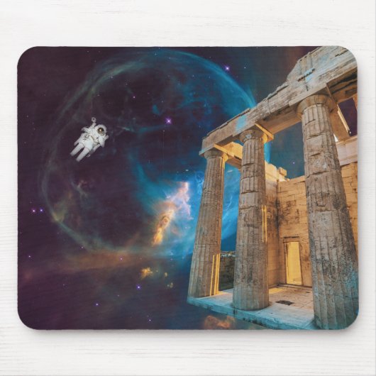 Parthenon Acropolis Griechenland trifft Raumfahrt Mousepad (Vorne)