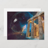 Parthenon Acropolis Griechenland trifft Raumfahrt Postkarte (Vorne/Hinten)