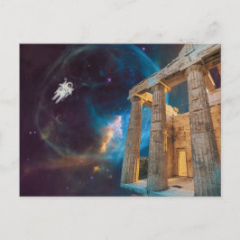 Parthenon Acropolis Griechenland trifft Raumfahrt Postkarte