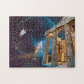 Parthenon Acropolis Griechenland trifft Raumfahrt Puzzle (Horizontal)