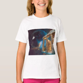 Parthenon Acropolis Griechenland trifft Raumfahrt T-Shirt