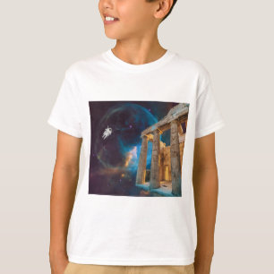 Parthenon Acropolis Griechenland trifft Raumfahrt T-Shirt