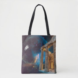 Parthenon Acropolis Griechenland trifft Raumfahrt Tasche