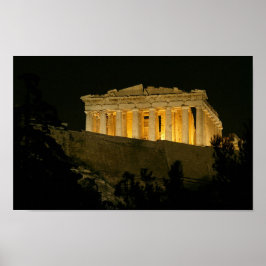 Parthenon am Nachtplakat Poster