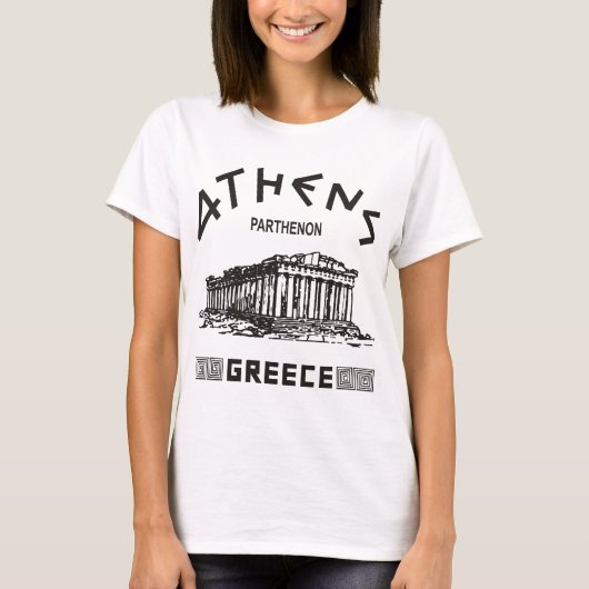Parthenon - Athen - Grieche (Schwarzes) T-Shirt (Vorderseite)