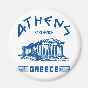 Parthenon - Athen - Griechisch (blau) Magnet