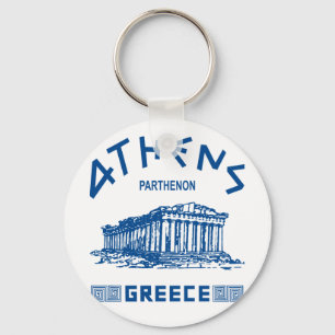 Parthenon - Athen - Griechisch (blau) Schlüsselanhänger
